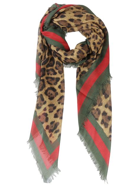 gucci leopard print scarf with web|GUCCI Modal Silk Leopard Web Print Web Scarf .